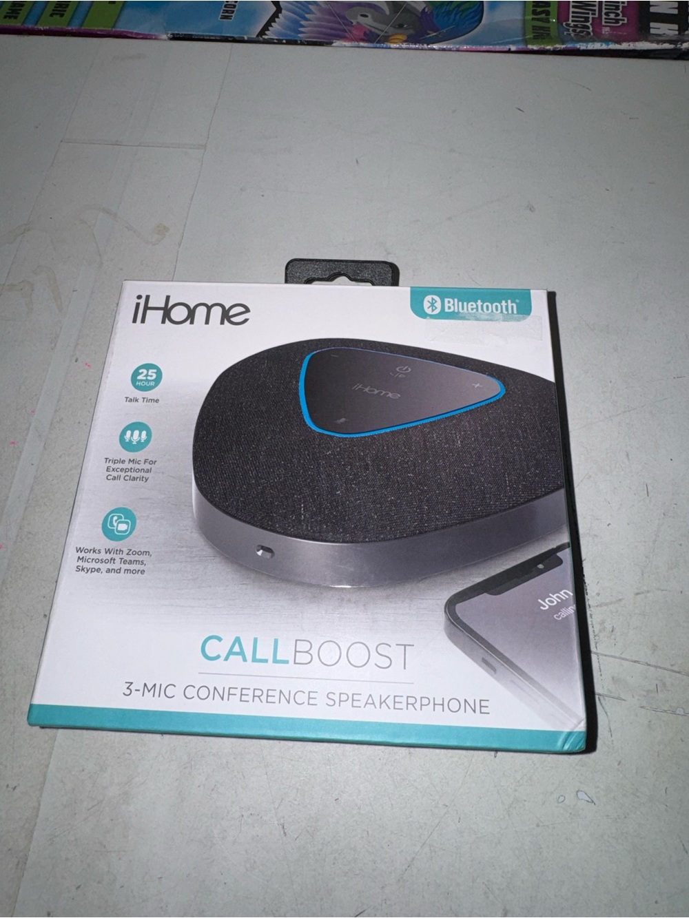 iHome Conference Speakerphone — Black with Teal Accent